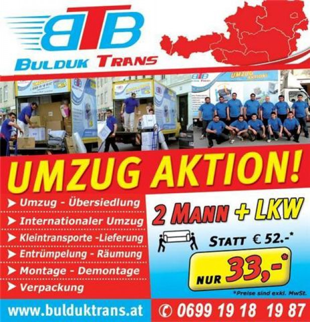 UMZUG & GÜNSTIG  www.bulduktrans.at  0699 1918 1987  wien- Österreich - Dienstleistungen Business Gewerbe - wien