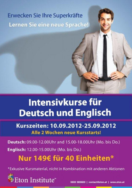 Intensiv Deutsch lernen für € 149 / German Intensive Course for € 149 - Lernen Lehren Lesen - Wien