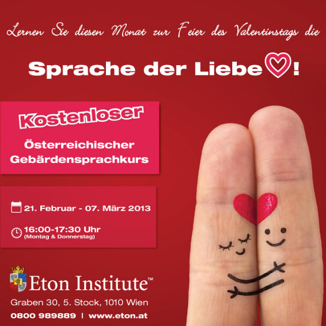 Kostenloser Gebärdensprachkurs bei Eton Institute - Lernen Lehren Lesen - Wien